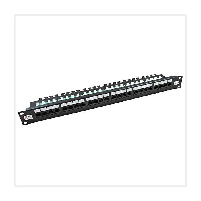 Connectix Cat5e Elite 24 Way UTP Patch Panel Black, 009-001-009-09
