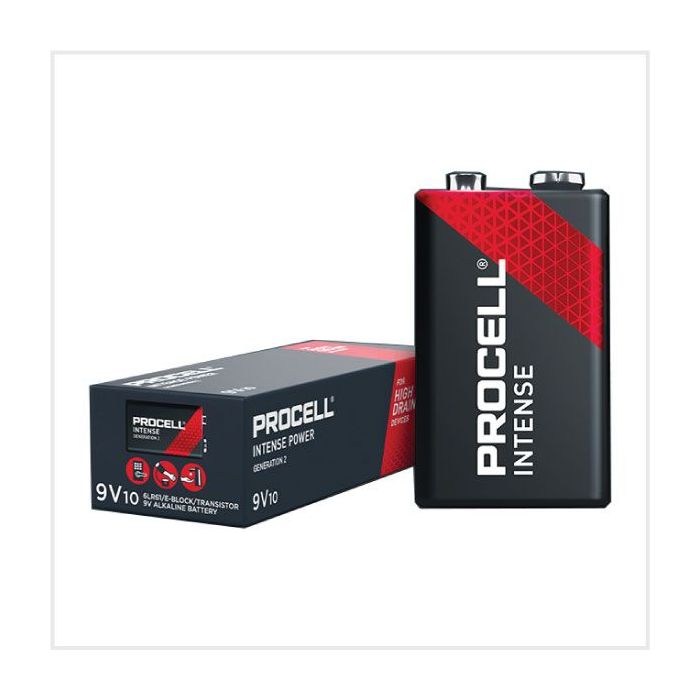 Procell Intense 9V Battery, Pack of 10, MN1604INTPX/10