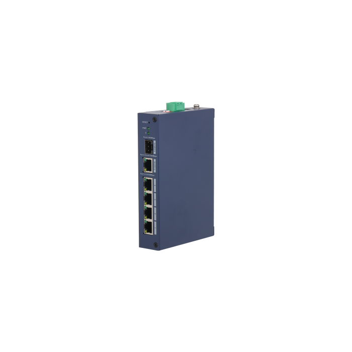 Dahua 4-Port Ethernet Switch with desktop and DIN rail mounting options., DH-CHS4106-4ET Dahua 4-Port Ethernet Switch with desktop and DIN rail mounting options., DH-CHS4106-4ET