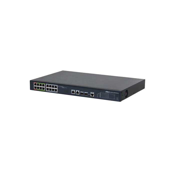 Dahua L2 Managed ePoE Switch with 16 ports and 240W power budget., DH-LR2218-16ET-240-V2