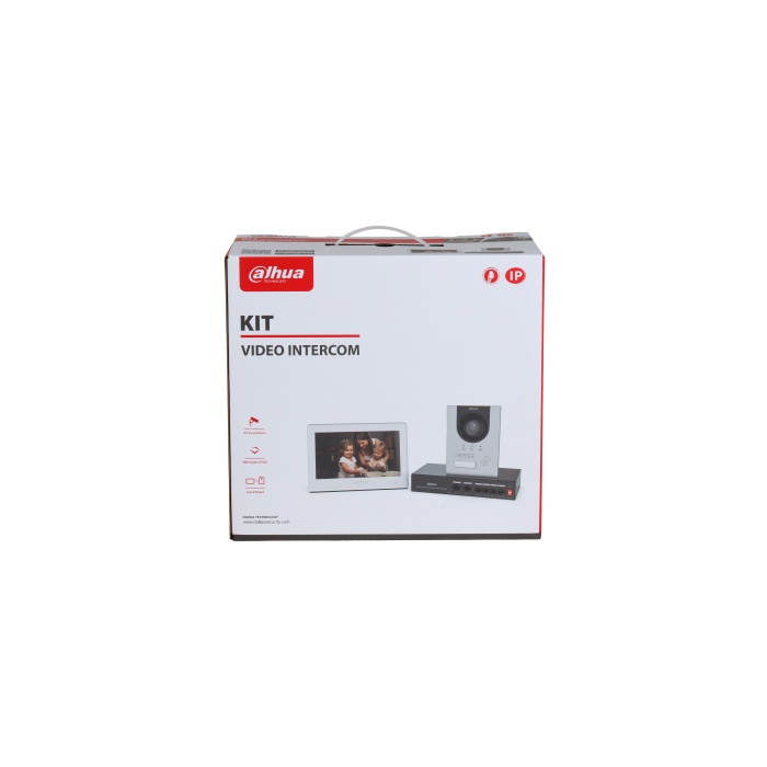 Dahua IP Video Intercom Kit with 2MP Door Station and 7-inch Indoor Monitor., DHI-KTP04(S)/DHI-VTO2201F-P-S2/DHI-VTH5421HW