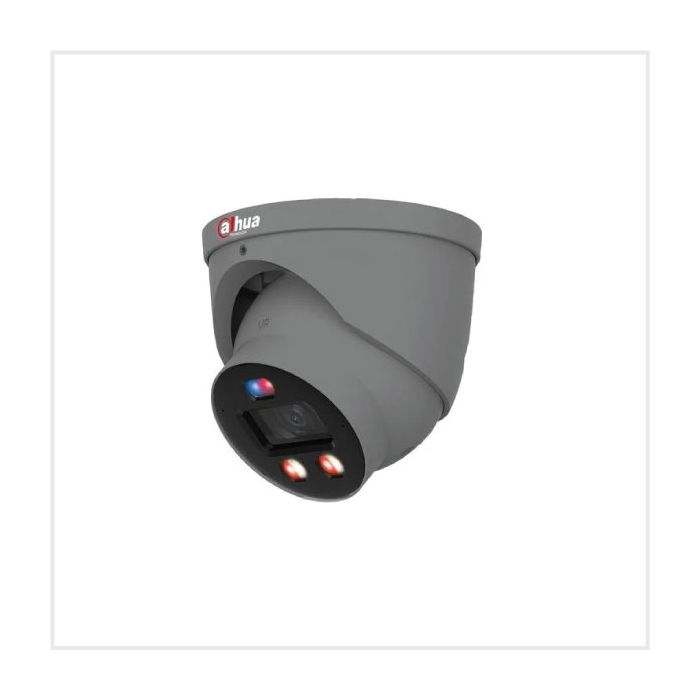 Dahua 6MP Smart Dual Light Active Deterrence Fixed-focal Eyeball WizSense TIOC Pro Network Camera (Grey), DH-IPC-HDW3649HP-AS-PV-0280B-PRO-G