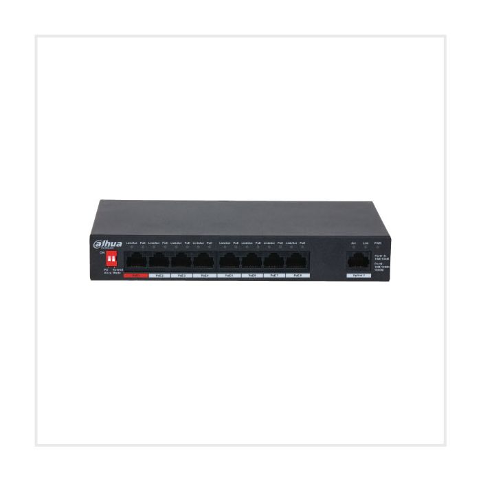 Dahua 9-Port Unmanaged Desktop Switch with 8-Port PoE, DH-PFS3009-8ET1GT-96