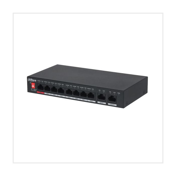 10-Port Unmanaged Desktop Switch with 8-Port PoE, DH-PFS3010-8ET-96-V2