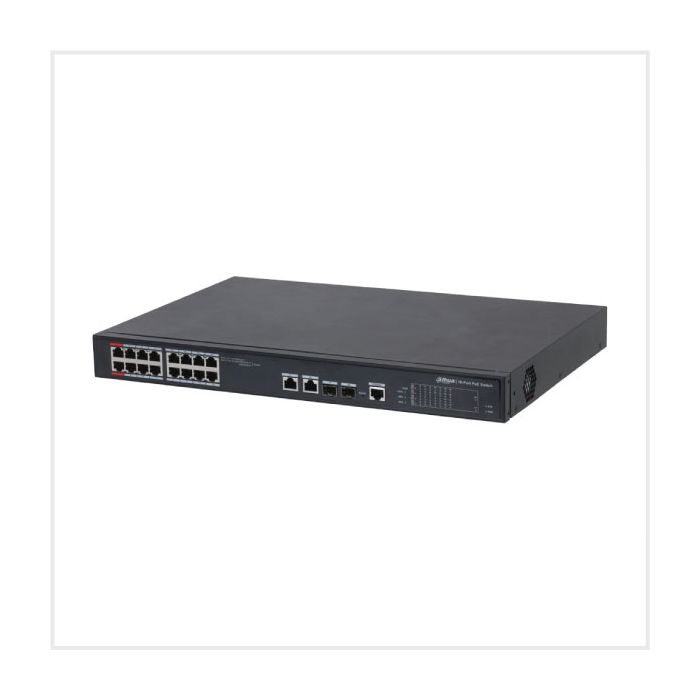 Dahua 16-port PoE Desktop Switch, DH-PFS4218-16ET-240-V3