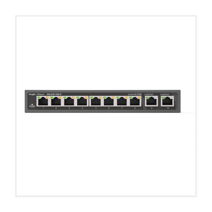 10-Port Unmanaged Desktop PoE Switch, RG-ES110D-P 10-Port Unmanaged Desktop PoE Switch, RG-ES110D-P