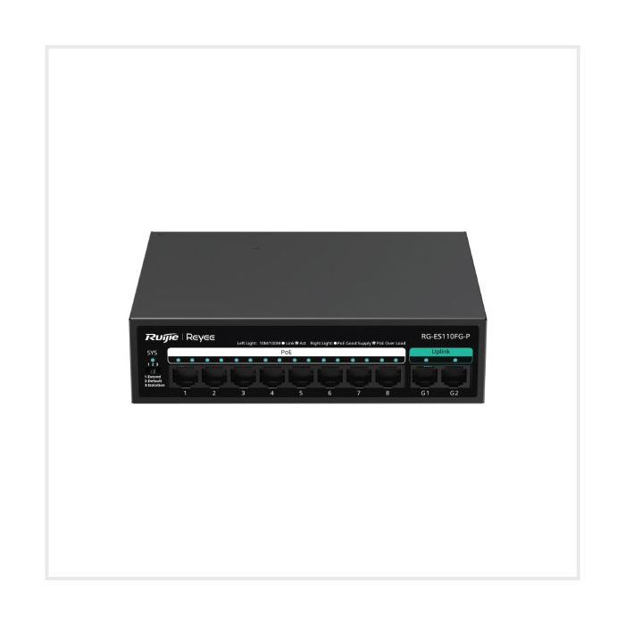10-Port Unmanaged PoE Switch with high-speed uplinks, RG-ES110FG-P 10-Port Unmanaged PoE Switch with high-speed uplinks, RG-ES110FG-P