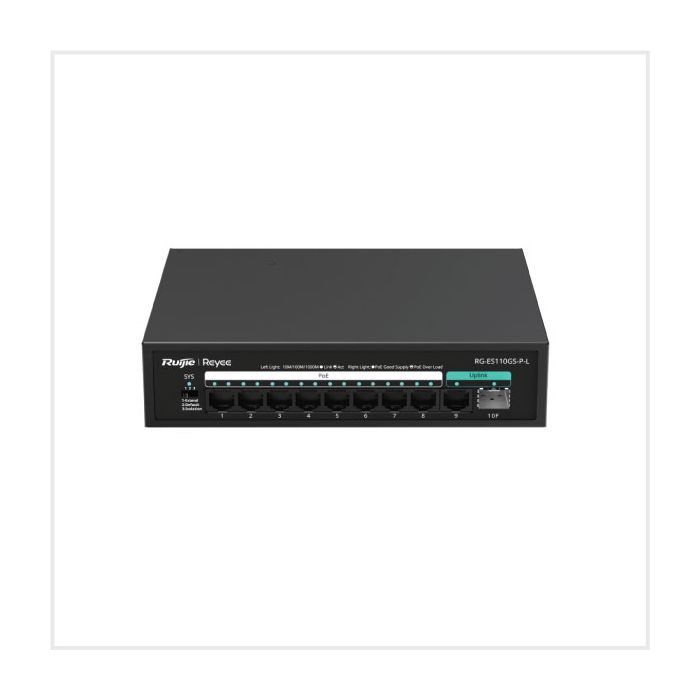 10-Port Gigabit Unmanaged PoE Switch, RG-ES110GS-P-L 10-Port Gigabit Unmanaged PoE Switch, RG-ES110GS-P-L
