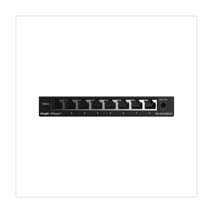 Reyee 8-Port Gigabit Smart Cloud Managed Non-PoE Switch, RG-ES208GC Reyee 8-Port Gigabit Smart Cloud Managed Non-PoE Switch, RG-ES208GC