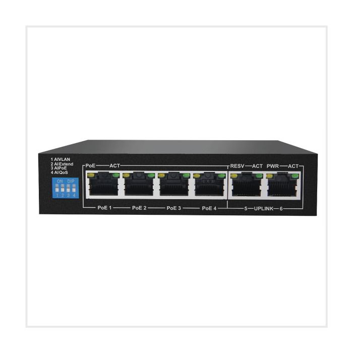 Titus 6-Port Gigabit PoE Switch, TD-POESWITCH-POE4