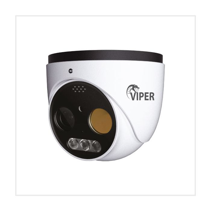 5MP Dual-Lens Thermal & Optical Turret Camera with AI & Light/Siren Warning, TURVIP-THERM-5MP-7MM-FW