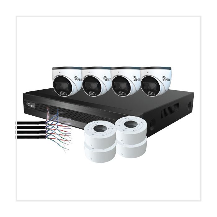 Viper 6MP 2TB 8 Channel NVR Security Kit with 4 Smart Dual-Illumination Cameras, VIPKITIP-8CH-4TUR6MPIL
