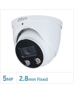 Dahua 5MP Full-colour Active Deterrence TiOC Fixed Lens Turret WizSense Network Camera (White), IHDW3549HP-AS-PV28