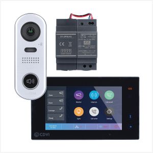 CDVI 2Easy 2-Wire 1-Way Video Entry Kit, Black Wifi Monitor and 1-Button Door Station, CDV-4791S-DXB
