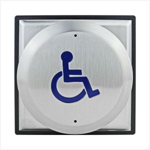 CDVI Large All-Active Exit Button with Wheelchair Logo, Surface Mount, RTE-D