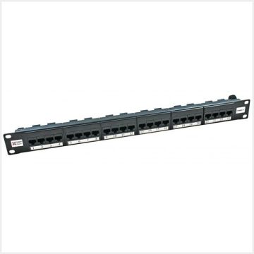 Connectix Cat6 Elite 24 Way UTP Patch Panel Black, 009-001-009-07