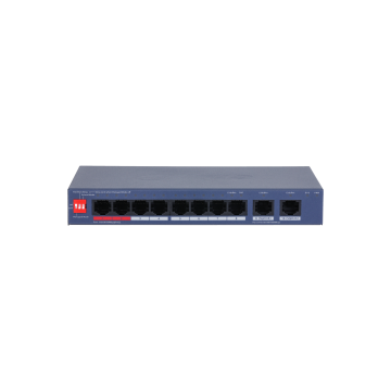 Dahua 8-Port PoE Network Switch with 2 Gigabit Uplinks., DH-CS4010-8ET2GT-110