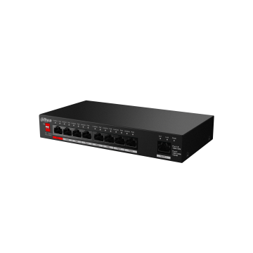 Dahua 8-Port Desktop PoE Switch with Gigabit Uplink., DH-PFS3009-8ET1GT-96-V2