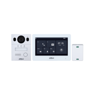 Dahua Video Intercom Kit with 7-inch TFT Capacitive Touch Screen Monitor and Aluminum Alloy Door Station., DHI-KTX01(S)