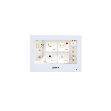 Dahua 7-inch Indoor Video Intercom Station with capacitive touch screen and 1024×600 resolution., DHI-VTH2621GW-WP