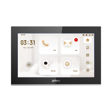 Dahua 10-inch TFT Capacitive Touch Indoor Monitor with 1024x600 resolution., DHI-VTH5441G-Black