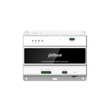 Dahua 2-Wire Video Intercom Switch supporting 10-level cascade via 2-wire ports., DHI-VTNS2003B-2
