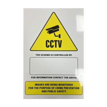 PVC CCTV Security Sign A4, CCTV-SIGN-PVC-A4