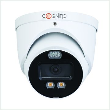 Cognitio 5MP HDCVI Full-Colour Fixed Lens Active Deterrence Turret Camera (White), COG5C-AD-TUR-FW