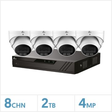 Eagle 8 Channel NVR with  4 Full-colour Turret Kit, CV-8IP-4DOME-2TB