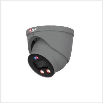 Dahua 6MP Smart Dual Light Active Deterrence Fixed-focal Eyeball WizSense TIOC Pro Network Camera (Grey), DH-IPC-HDW3649HP-AS-PV-0280B-PRO-G