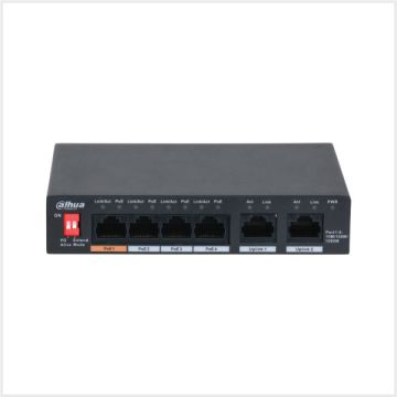 Dahua 6-Port Unmanaged Desktop Switch with 4-Port PoE, DH-PFS3006-4GT-60-V2