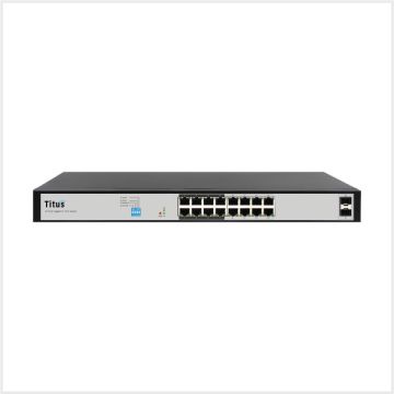 Titus Port Fast POE plus Switch with 16 POE  2 SFP ports dip switch for VLAN, TD-POESWITCH-POE16-GIG