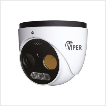 5MP Dual-Lens Thermal & Optical Turret Camera with AI & Light/Siren Warning, TURVIP-THERM-5MP-7MM-FW