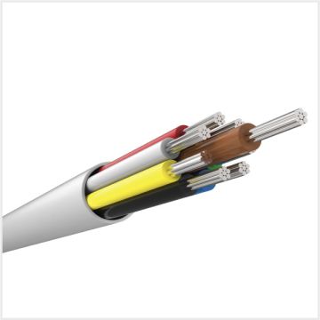 CQR Alarm Cable, 8 core, White PVC, Type 3, 100M, CCA, CABCCA8/WH/100M