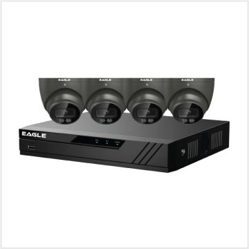 Eagle CCTV Kit - 8 Channel 1TB DVR with 4 x 5MP Full-colour Turret, CVPLUS-8-4DOME-1TB-G