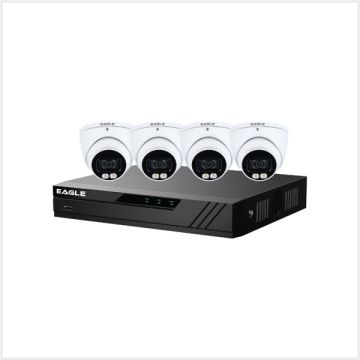 Eagle CCTV Kit - 8 Channel 1TB DVR with 4 x 5MP Full-colour Turret, CVPLUS-8-4DOME-1TB-W