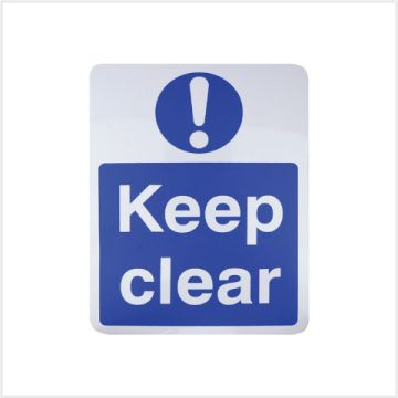 CDVI Keep Clear Safety Sign, Self Adhesive, DWS-KCSIGN