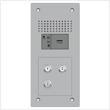Aiphone 3 Button Flush Audio Panel, GTN-3A/F/SS
