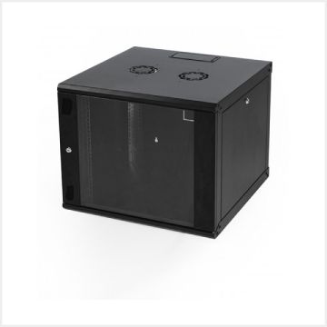 Connectix RackyRax Wall Mounting Cabinet 9U c/w Inset Glass Door, RR-W5-9-G
