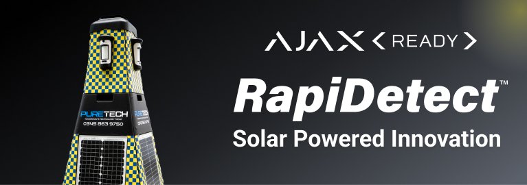 RapiDetect - 'Solar Powered Innovation' - Showing a Solar Powered Security Tower
